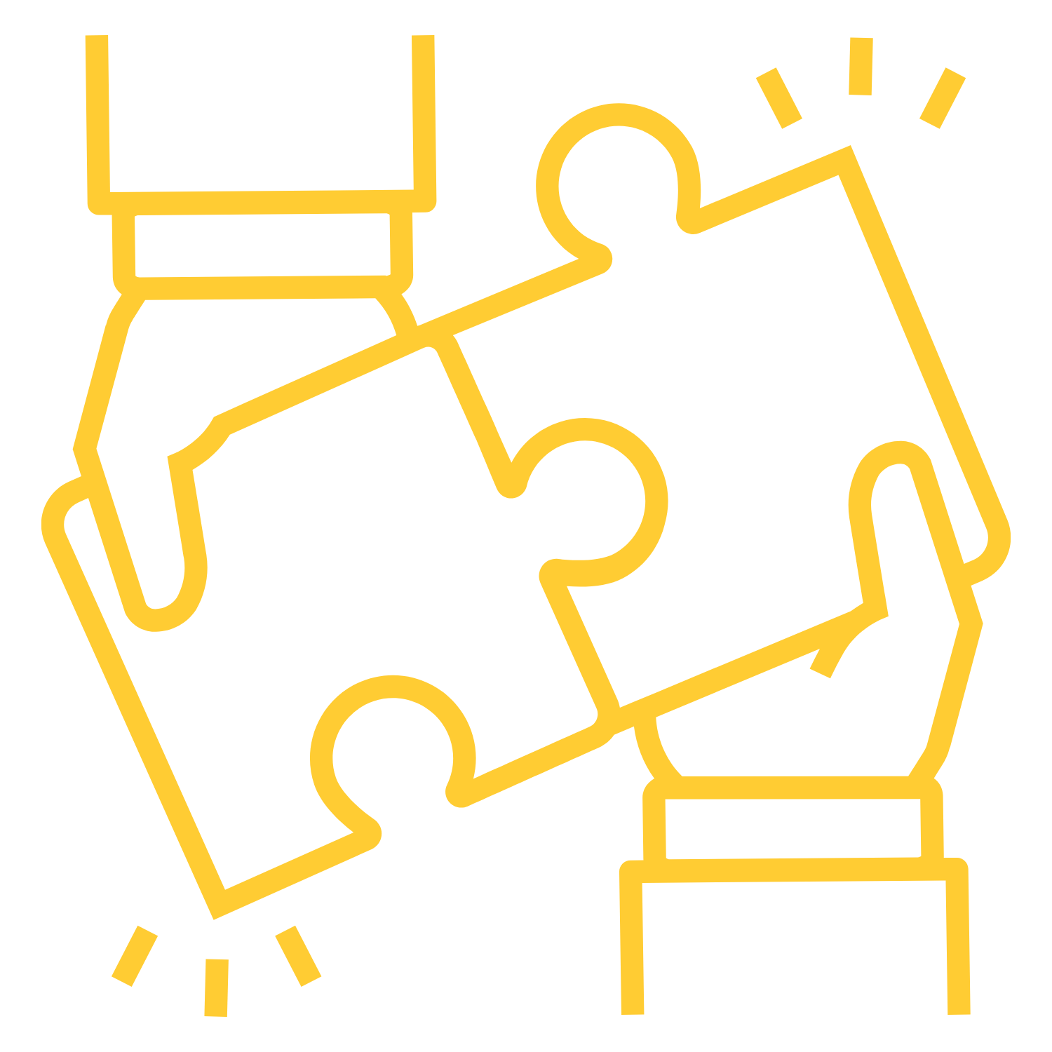 Imagen de dos manos encajando un puzzle